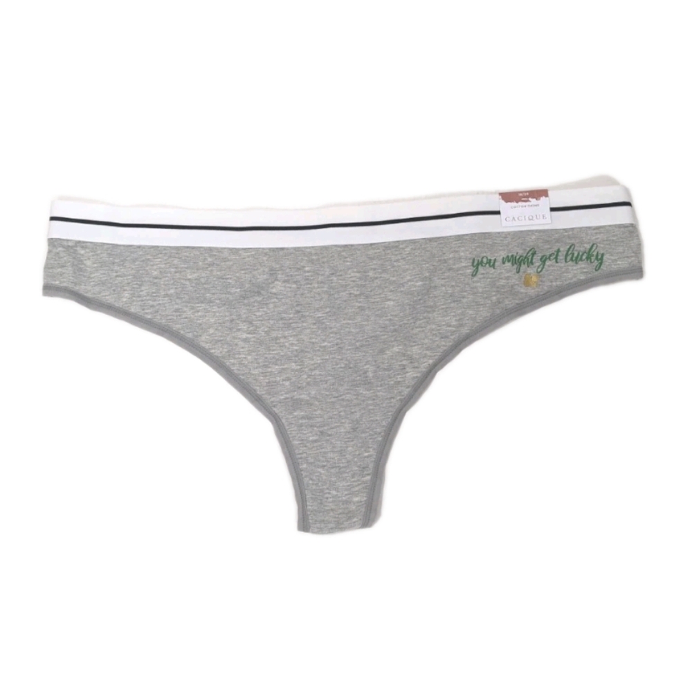 Cacique Plus Size Thong New 18/20 Women Cotton Panty Wide waistband stretch